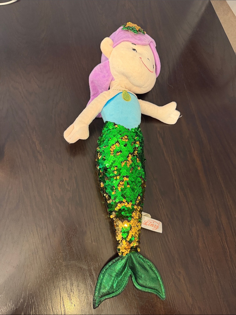 Linzy Plush Mermaid Doll with Green Sequin Tail - Unbranded